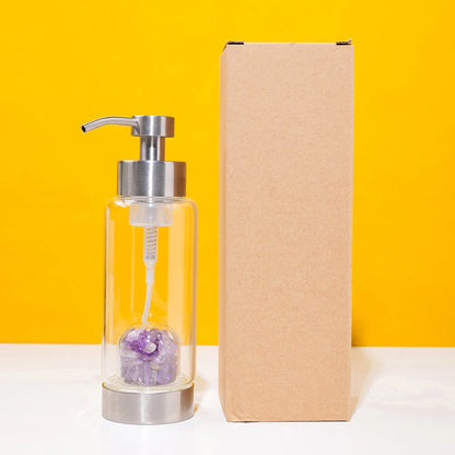 Gemstone Infused Pump Crystal Bottle