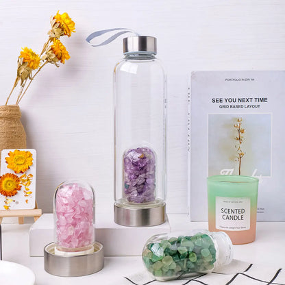 Gemstone Pod Elixir - Crystal Water Bottle