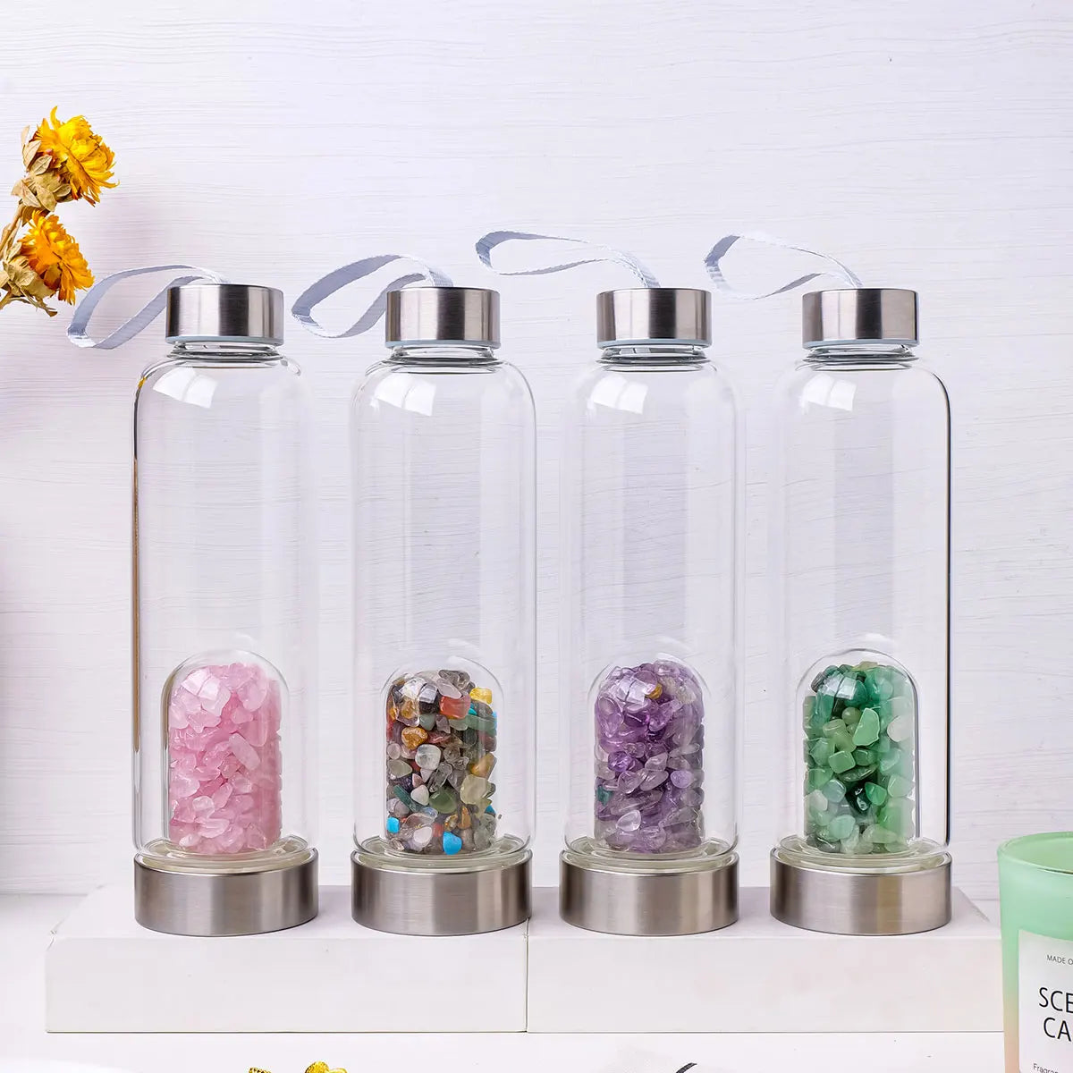Gemstone Pod Elixir - Crystal Water Bottle