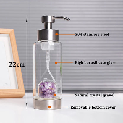 Gemstone Infused Pump Crystal Bottle